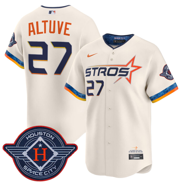 Men Houston Astros #27 Altuve Cream 2025 City Connect Vapor Premier Limited Jersey